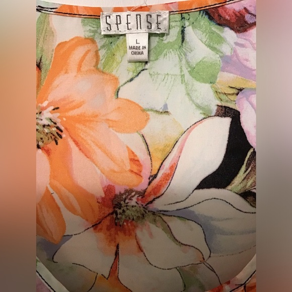 Spence multicolor, floral sleeveless blouse size large - Picture 6 of 8